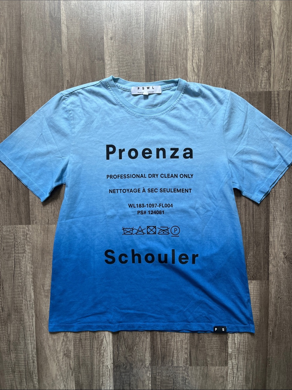 Proenza Schouler Blue Ombre Logo Short-Sleeve Tee - Picture 1 of 4